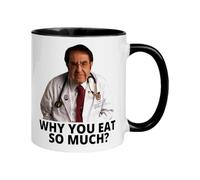 Dr. Nowzaradan Mug | 400ml Dr Now Ceramic Coffee Mug - 'Why You Eat So Much' | Funny Weight Loss Coffee Mug | Humorous Ceramic Drinking Mug With Doctor Motif For Weight Loss