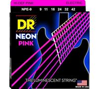 DR Strings Electric Guitar Strings NPE-9 Hi-Def Neon Pink Lite D