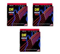 DR NRE-9/46 - Hi-Def neon red electric guitar strings, 009-046 3-pak
