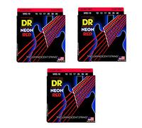 DR NRE10 - Hi-Def Neon Red Electric Guitar Strings 010-046 3 Pack