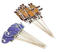 Dr. Oetker 2 x 12 x Mouse & Elephant Party Picks for Cake Decorating Elephants Cake Decorating (Colour: Brown, Orange, Blue)