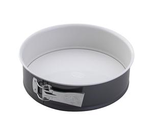 Dr. Oetker Bakeware - Non-Stick Springform Cake Tin with Enamel Base - Diameter 26 centimetres, Grey and Cream