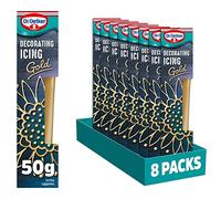 Dr. Oetker Decorating Icing Gold, 400 g, Pack of 8x50g