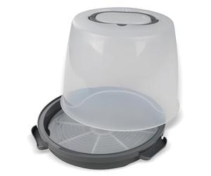 Dr. Oetker Extra Tall Round Cake Transport Box - Space for 20 cm High Cakes, Includes Removable Shelf - 29.5 x 29.5 x 26 cm