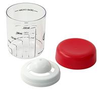 Dr.Oetker Mix and Measuring Jug with Egg Separator, Plastic, Transparent/Red, 250 ml