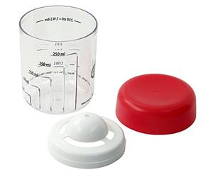 Dr.Oetker Mix and Measuring Jug with Egg Separator, Plastic, Transparent/Red, 250 ml