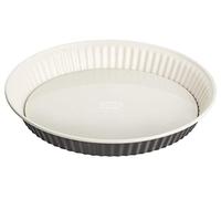 Dr. Oetker Quiche Mould Diameter 28 cm Exclusive Tart Mould with Cut and Scratch Resistant Lifting Base with Enamel Coating Round Cake Tin with Ring Made of Sheet Steel (Colour: Grey/Brown/Cream)