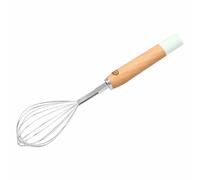 Dr. Oetker Retro Whisk with Wooden Handle Snow Broom Kitchen Helper Silver 27cm
