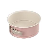Dr. Oetker Springform Cake Tin Diameter 18 cm with Flat Base, Baking Mould with Extra High Rim from The Modern Baking Series, Retro Design, Round Cake Tin with Premium Non-Stick Coating, Pink/Cream