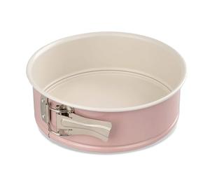 Dr. Oetker Springform Cake Tin Diameter 20 cm with Flat Base, Round Cake Tin Modern Baking Retro Design with Two-Tone Ceramic Reinforced Premium Non-Stick Coating (Colour: Pink/Cream), Quantity: 1