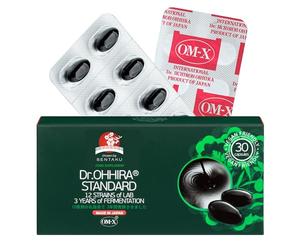 Dr. OHHIRA®Standard Gut Health Supplement-Probiotics, Prebiotics and Postbiotics in OM-X®-3Yrs Unheated Fermentation of 12 Live Bacterial Cultures with 14 Fruits, Seaweed, Mushrooms (30 Capsules)