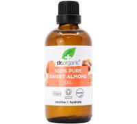 Dr Organic Sweet Almond Oil, 100% Pure & Natural, Hydrating, Multi Action, Face, Body & Hair, Massage, Carrier Oil, Aromatherapy, Vegan, Cruelty Free, Paraben & SLS Free, Certified Organic, 100ml