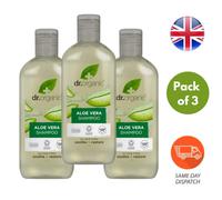 Dr Organic Aloe Vera Shampoo Aid Hair Care and Scalp Health 265ml - Pack of 3