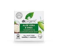 Dr Organic Aloe Vera & Shea Shampoo Bar, Soothing, All Hair Types, Plastic Free, Solid Shampoo Bar, Natural, Vegan, Cruelty-Free,75g