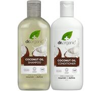 Dr Organic - Coconut Oil Shampoo & Conditioner Set with Travel Bag - Women's & Men's Skincare - Nourishing, Rejuvenating & Hydrating - Vegan, Cruelty, Paraben & SLS Free - 265ml & 265ml - Bundle