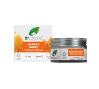 Dr Organic Manuka Honey Rescue Cream, Dry Skin, Mens, Womens, Natural, Vegetarian, Cruelty-Free, Paraben & SLS-Free, Certified Organic, 50ml, Packaging may vary