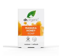 Dr Organic Manuka Honey Soap Bar, Restoring, Dry Skin, Mens, Womens, Natural, Vegetarian, Cruelty-Free, Paraben & SLS-Free, Plastic Free, Recycled & Recyclable, Organic, 100g, Packaging may vary