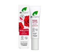 Dr Organic Rose Otto Eye Serum, Restoring, Fine Lines, Mens, Womens, Natural, Vegan, Cruelty-Free, Paraben & SLS-Free, Recycled & Recyclable, Organic, 15ml, Packaging may vary