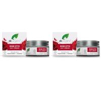 Dr Organic Rose Otto Day Cream, Moisturising, Wrinkles, Natural, Vegan, Cruelty-Free, Paraben & SLS-Free, Plastic Free, Recycled & Recyclable, Certified Organic, 50ml, Packaging may vary (Pack of 2)