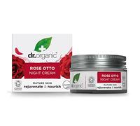 Dr Organic Rose Otto Night Cream, Moisturising, Healthy-Aging, Wrinkles, Natural, Vegan, Cruelty-Free, Paraben & SLS-Free, Recycled & Recyclable, Certified Organic, 50ml, Packaging may vary