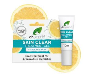 Dr Organic Skin Clear 5 in 1 Treatment Gel, Minimise Spots & Reduce Redness, Salicylic Acid, Oily Skin, Natural, Vegan, Cruelty-Free, Paraben & SLS-Free, Organic, 10ml, Packaging may vary