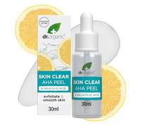Dr Organic Skin Clear AHA Peel with Fruit Acids, Exfoliating Serum, Acne, Scars, Anti-Blemish, Natural Brightening, Vegan, Cruelty Free, Paraben & SLS Free, Organic, 30ml