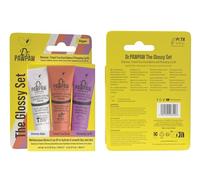 Dr.PAWPAW Glossy Set 3 x 10ml, Fragrance Free Multi Purpose Pawpaw Balms, Vegan Hydrating Care for Lips Skin Hair Cuticles and Nails, Glossy Finish Gift Set