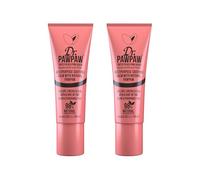 Dr.PAWPAW Tinted Peach Pink Balm 2 x 10ml, Multi Purpose Natural Fragrance Free Pawpaw Balm, Buildable Peach Pink Colour to Hydrate Lips Skin Hair Cuticles and Nails