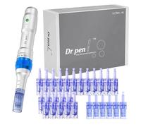 Dr. Pen A6 Wireless Beauty Pen Kit with LED Display & 5 Speed Levels, 28 Replacement Cartridges (12×12 Pin, 10×36 Pin, 6×NanoR), Dual mode use with Durable Metal Body for Radiant Skin Care at home