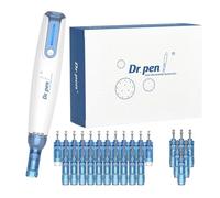 Dr. Pen A9 Wireless Beauty Device kit with LED lamp & 6 Speed Levels, 28 Cartridges (12×12 Pin, 10×36 Pin, 6×NanoR), Rechargeable Skincare Pen for Smooth, Radiant-Looking Skin at Home or Salon