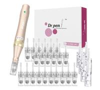 Dr. Pen M5 Beauty Pen Kit-Cordless Skincare Device with 28 Cartridges (12×12, 10×36 & 6×NanoR), 5-Speed LED Indicator, Dual Power Mode, Champagne-Gold Aluminium Body for Smooth, Radiant Skin at home