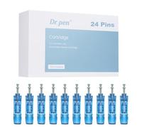 Dr.pen M8S Cartridges 24 Pins, 10Pcs Dr.pen Replacement Cartridges for Microneedling Pen M8S/A8S/A9 Model, Authentic Disposable Microneedling Cartridges (24 Pins, 10Pcs)