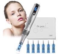 Dr. Pen M8S, Dermapen Wireless Electric M8S Microneedle Pen with 36 PIN х 3 and 12 PIN х 1 Cartridges Needles for Wrinkle Stretch Marks Scar and Hair Loss Treat