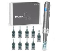 Dr. Pen Ultima M8 Microneedling Pen - Wireless Auto Derma Pen for Face Body Beard Hair Growth and Skin Care, Professional Micro Needling Device with 10pcs 16 Pin Cartridges