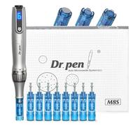 Dr. pen Ultima M8S Microneedling Pen - Professional Wireless Derma Pen | Genuine Verification, 9 Anti-backflow Design Cartridges, Beginner-friendly, Home Skin Care Tool Kit for Face and Body