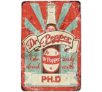 Dr Pepper Bar Funny Tin Signs Outdoor Wall Plaques Vintage Room Decor Signs Man Cave Decor Whiskey Bar Vintage Decor Signs Size: 11.8 x 7.8 Inches