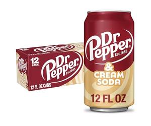 Dr Pepper Drink Can 355ml Pack, Cream Soda, 4260 millilitre, (Pack of 12)