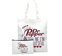 Dr Pepper Humor Themed Canvas Toiletry Bag,Minimalist Design,Lightweight Cosmetic Pouch with Durable Zipper Closure,Versatile Makeup Case for Travel, Holiday Gift Multipurpose Organizer, White, D0010+