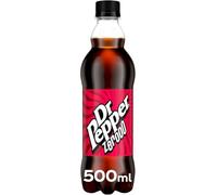 Dr Pepper Iconic Unique Sparkling Soft Drink (24 Bottles x 500ml, Zero No Sugar)