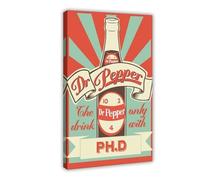 Dr. Pepper Old School Vintage Poster Canvas Poster Wall Art Decor Print Picture Paintings for Living Room Bedroom Decoration 24x36inch(60x90cm)