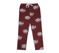 Dr. Pepper Soda Logo All-Over Print Men's Red Sleep Pajama Pants, Dr. Pepper Soda Logo, Large