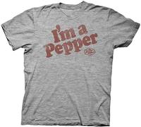 Dr. Pepper Soft Drink I'm a Pepper Distressed Adult Heather Gray Mens T-Shirt Grey L
