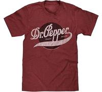 DR Pepper Trademark SODA Tops Tee Mens t Shirts Burgandy Distressed Logo SODA(Large)