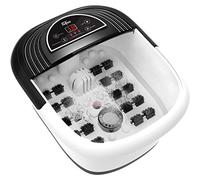Dr Physio Electric Foot Spa Pedicure Massager Machine with Digital Display, Bubbles, 10 Massage Rollers, Heat for Pain Relief, 1025 (Black)