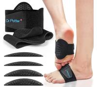 DR. POTTER+ Arch Support Sleeves for Plantar Fasciitis Relief, Adjustable Compression Bands with Removable Arch Support Pads for Fallen Arches, High Arch, Flat Feet