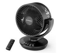 DR.PREPARE Air Circulator Desk Fan for Bedroom with Remote, Quiet Table Fan 38dB, 70° Auto Oscillating & 100° Tilt, 12H Timer, Sleep Mode, 3 Speeds, Energy Efficient Cooling Fan