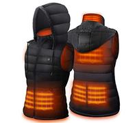 DR.PREPARE Heated Gilet, Unisex Winter Hooded Outerwear for Men Women, Lightweight USB Electric Clothing Vest with 3 Heating Levels, Adjustable Size (Battery Pack Not Included)