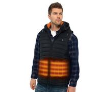 DR.PREPARE Heated Gilet with Hooded for Men Women, Lightweight USB Electric Vest Jacket with 3 Heating Levels for Outdoor, Adjustable Size (Battery Pack Not Included)