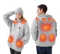 DR.PREPARE Heated Hoodie & Heated Gilet with 16000mAh Battery Pack, Heat Vest for Women Men, Multi Heating Zones for Outdoor