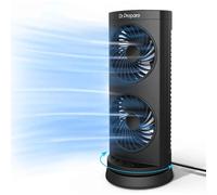 Dr. Prepare Oscillating Desk Fan Quiet 3-Speed Tower with Timer UK Plug
